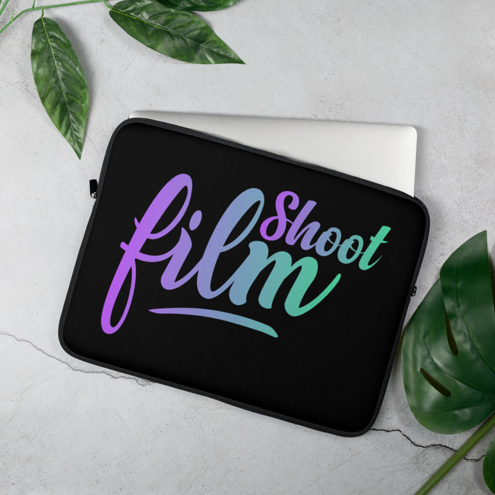 Shoot Film Color Cursive Laptop Sleeve