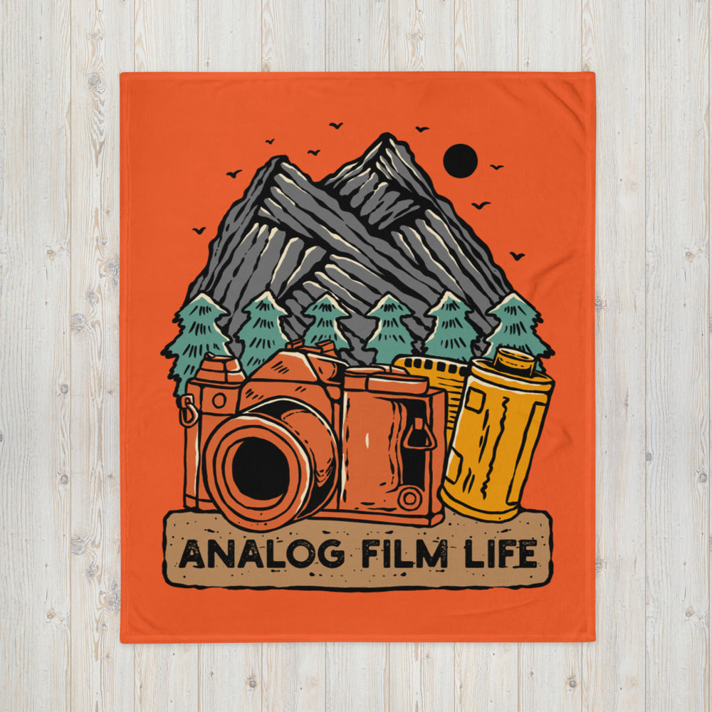 Analog Film Life Mountain Throw Blanket