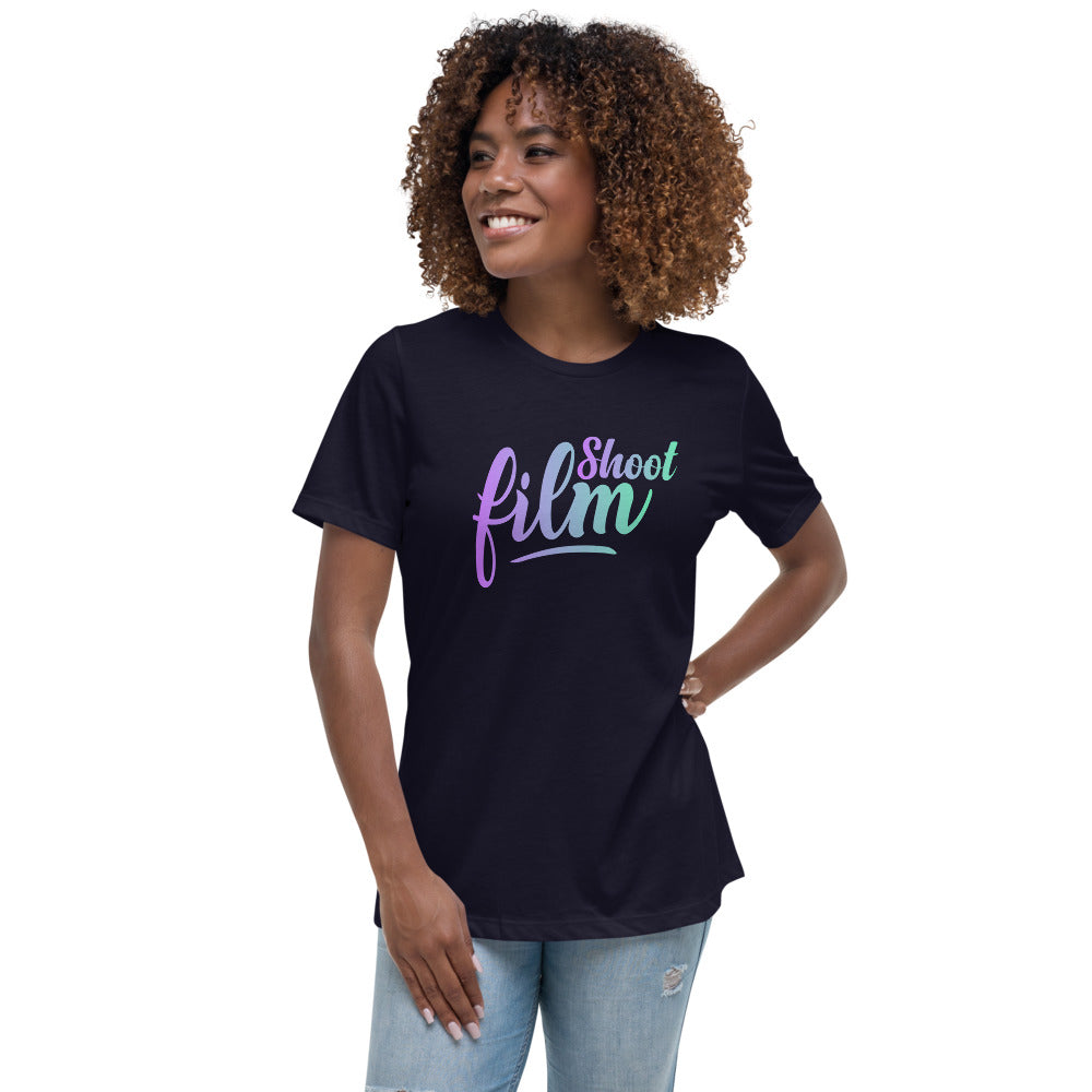 Shoot Film Color Cursive Women's Relaxed T-Shirt