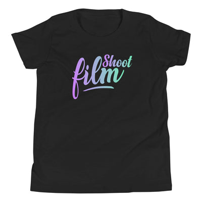 Shoot Film Color Cursive Youth Short Sleeve T-Shirt
